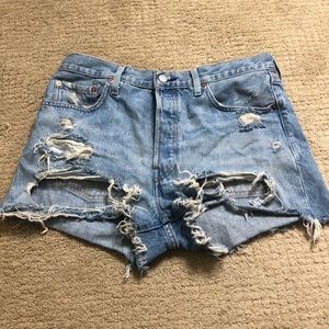 Levi’s 501 high waisted ripped cutoffs